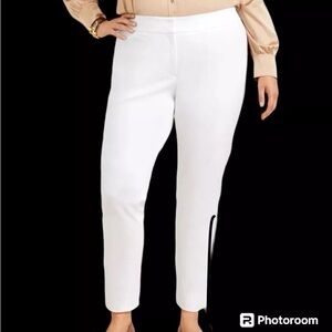 COPY - TALBOTS (NWT) Riveria Pant Women's Plus Size 16 White Cropped Flat Front…